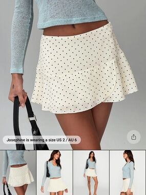 Princess Polly Cream Polka Dot Circle Skirt